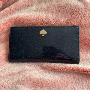 Kate Spade navy glitter bug wallet